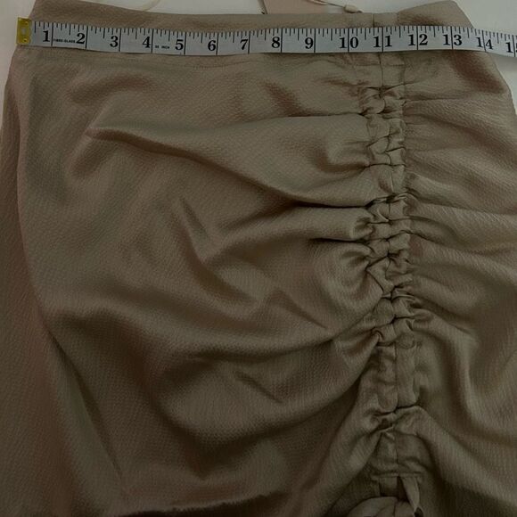 NEW Keepsake the Label Gold Champagne Closer Ruched Midi Skirt Size 4 - Picture 10 of 13